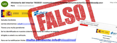 DGT предупреждает о новом мошенничестве с фишинговой почтой с «неоплачиваемым штрафом»