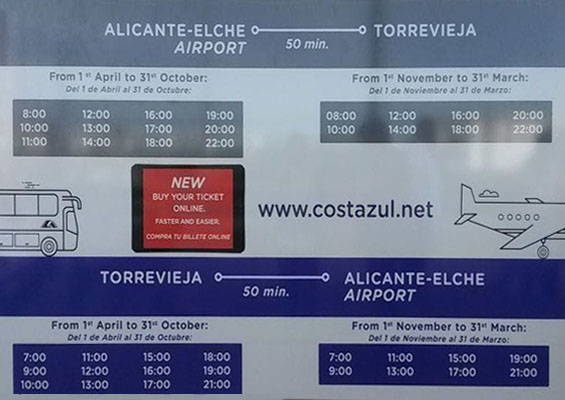 Расписание автобусов из аэропорта Аликанте