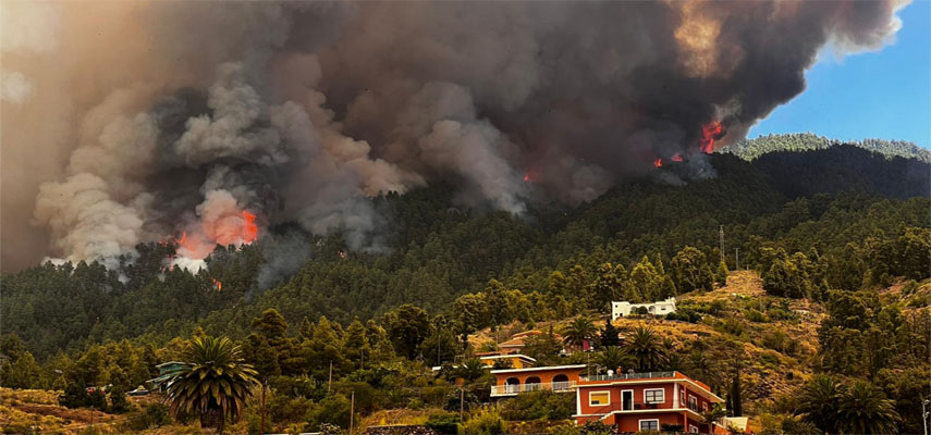 Огромный лесной пожар в Ла-Пальме на Канарских островах вынудил более 4000 жителей покинуть свои дома
