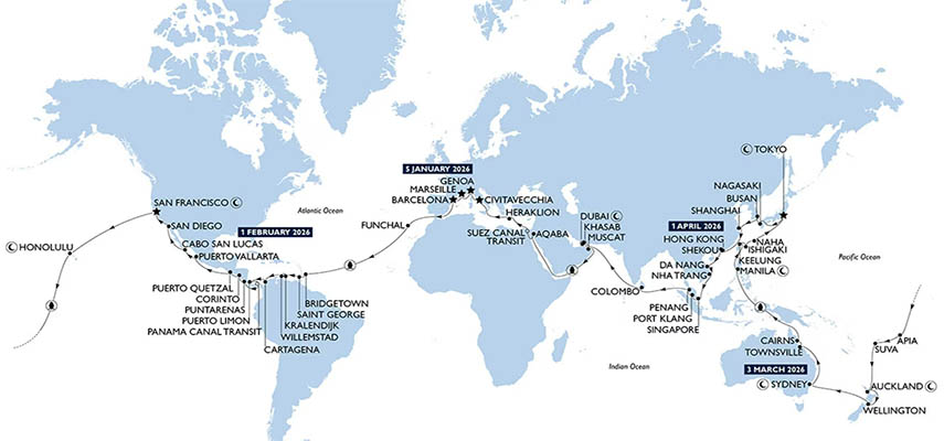 MSC Cruises открывает бронирование на 119-дневное кругосветное путешествие