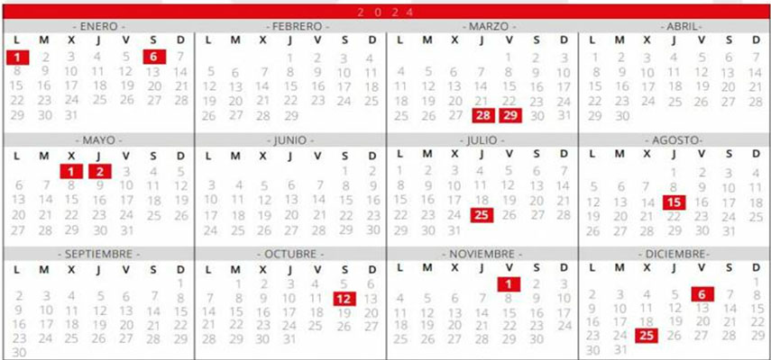 Календарь фестивалей, отпусков на работе и учебе в Испании на 2024 год